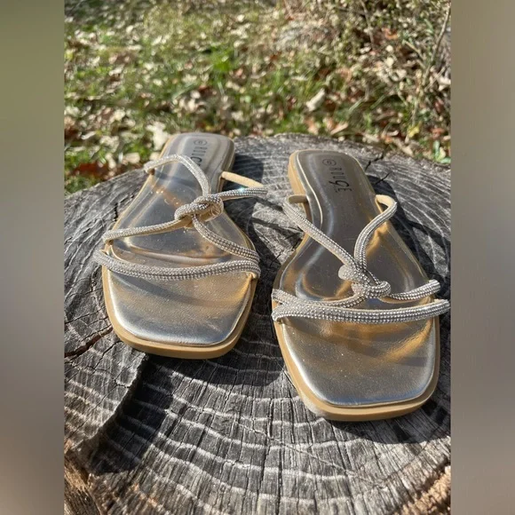 Rogue Helium Gold Rhinestone Sandals - Picture 7 of 7